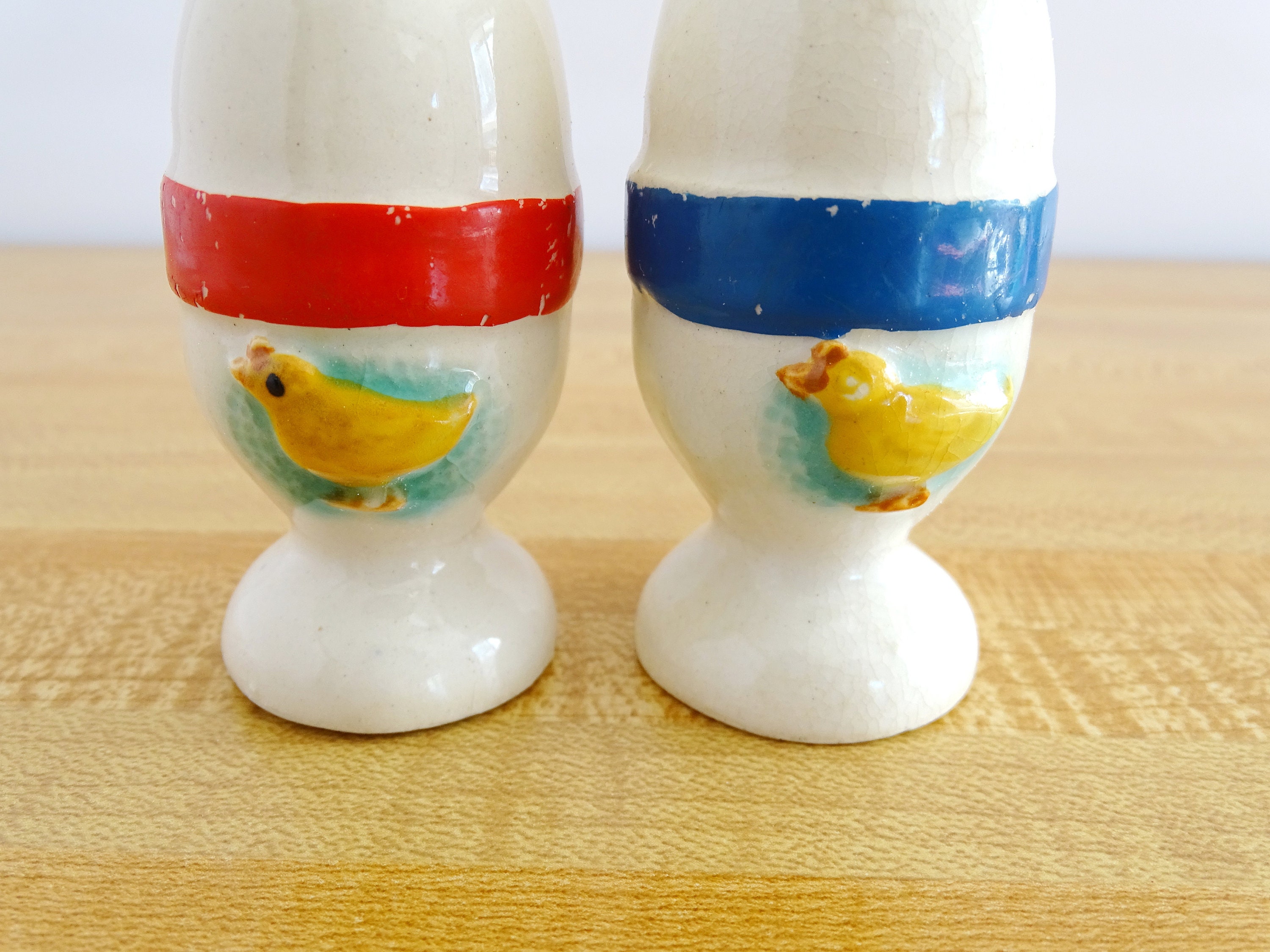 Salt & Pepper Shakers Vintage Egg Shape Chick Pedestal Japan Etsy