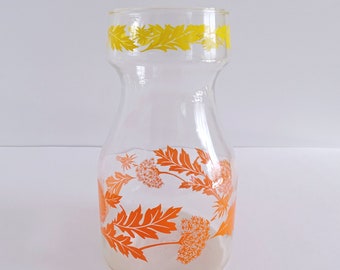 Juice Carafe Vintage Pitcher Leaves Dandelion 32oz