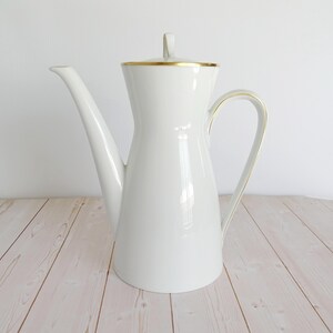 Vintage Coffee Tea Pot Rosenthal Germany White Gold Trim