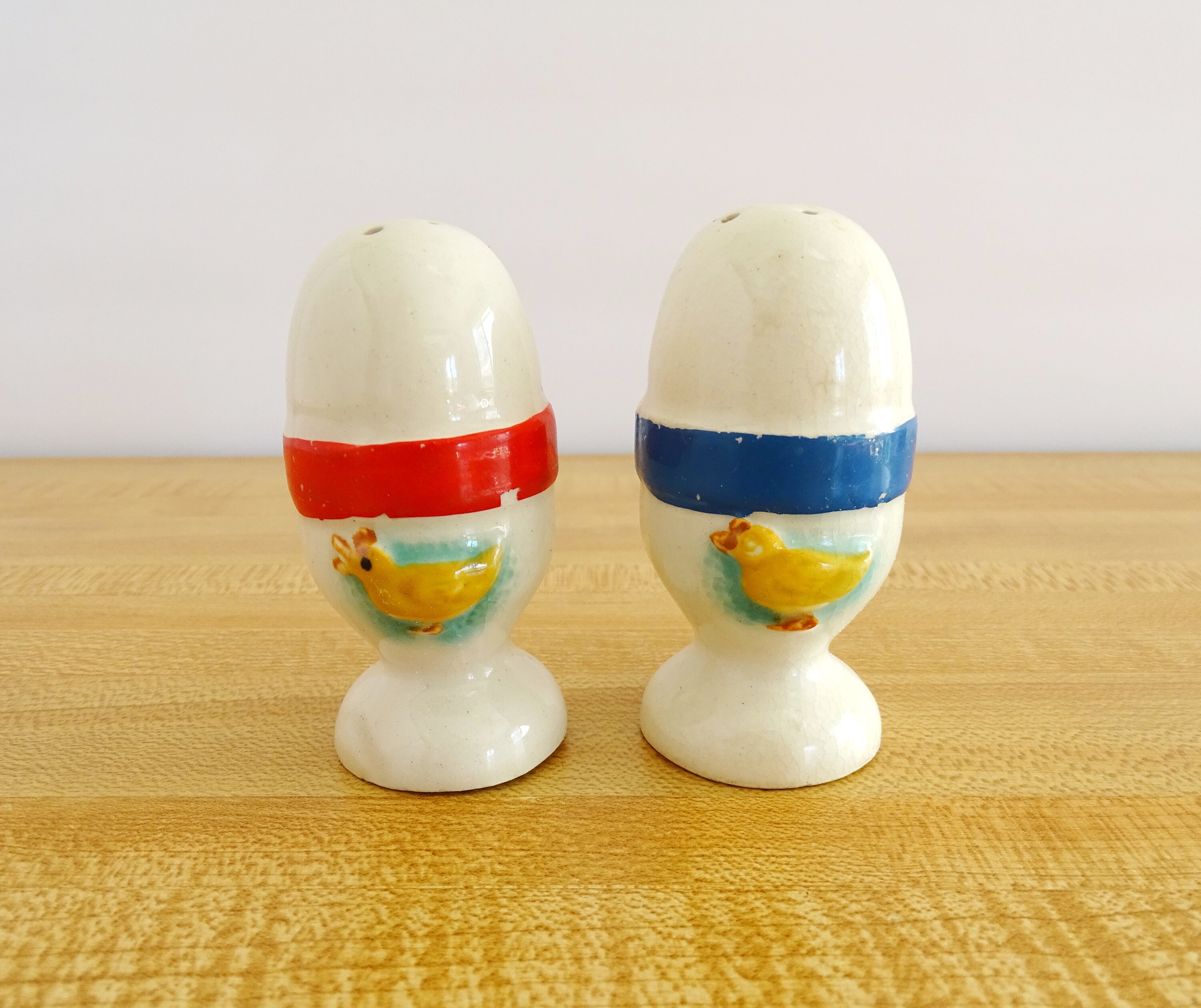 Salt & Pepper Shakers Vintage Egg Shape Chick Pedestal Japan Etsy