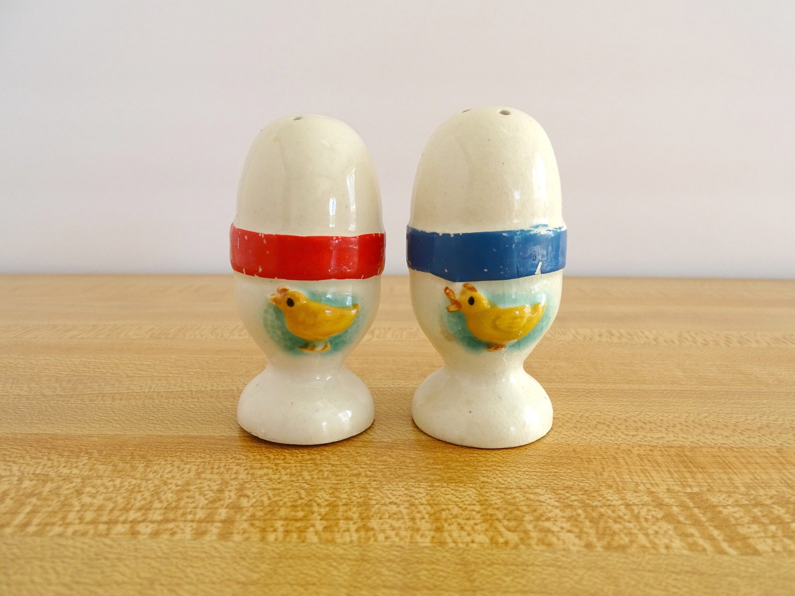 Salt & Pepper Shakers Vintage Egg Shape Chick Pedestal Japan Etsy