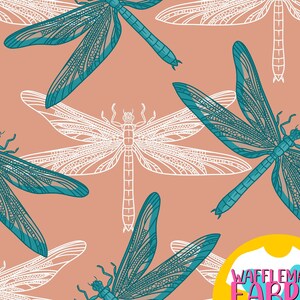 Dragonflies seamless pattern in 5 colourways, digital file for repeat patterns, Geo, clothing, 10in x 10 inch RGB JPEG, bugs, wildlife, uk