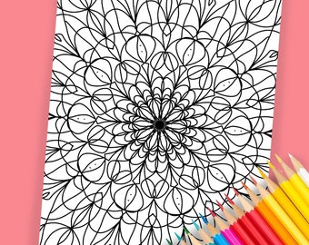 Vijf kleurplaten met mandala-thema *printables* voor volwassenen en kinderen. Schoolvakanties, leuk activiteitenblad voor kinderen, zelfzorg, ontspanning, digitaal