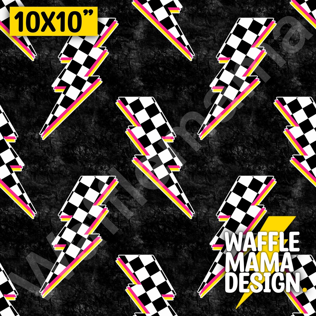 Non Exclusive - Checkerboard Bolts - Seamless Pattern, Digital File ...