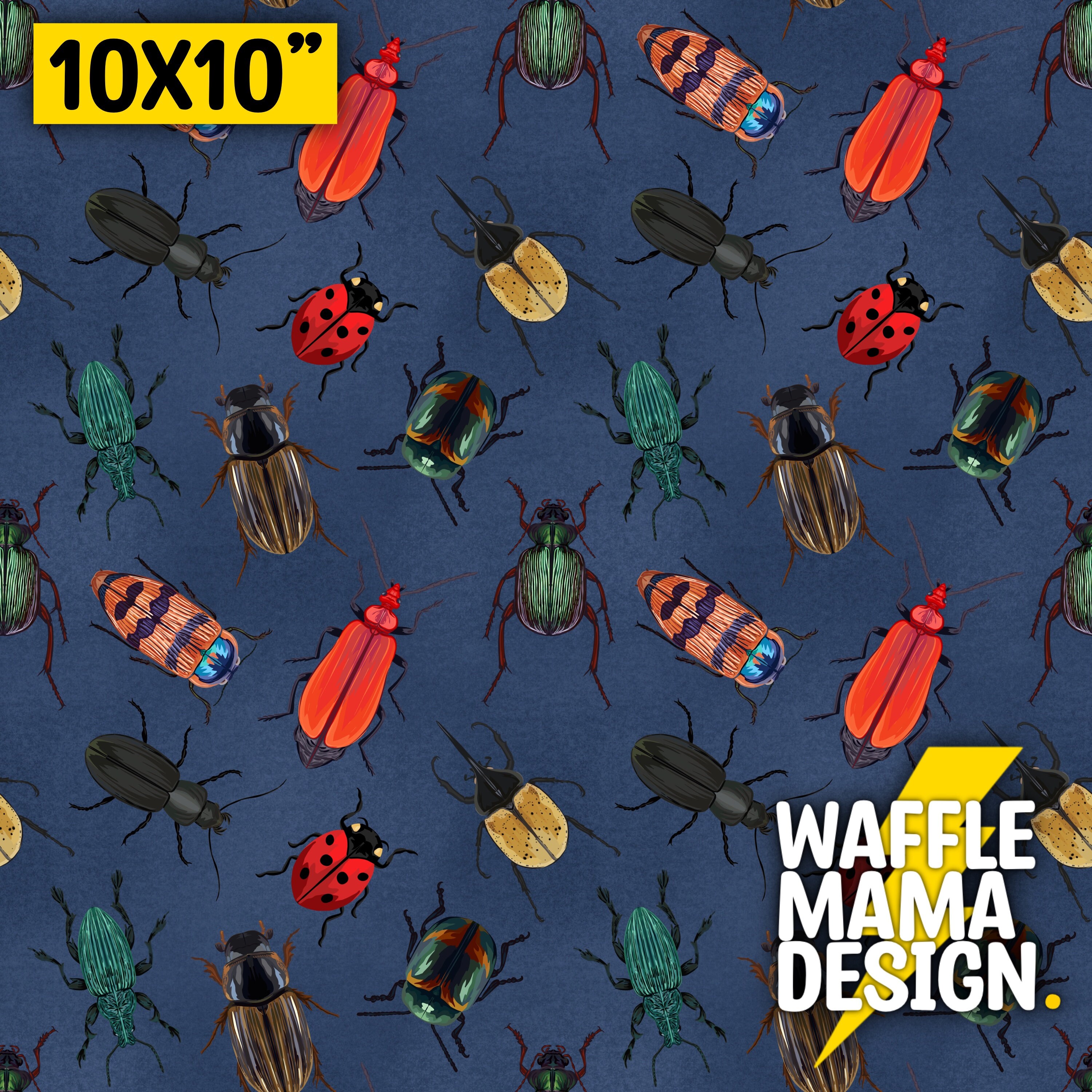 Repeat Patterns Insect Shell Non Exclusive Set of 5 Beetle Bugs Seamless Pattern - Digital File for ...