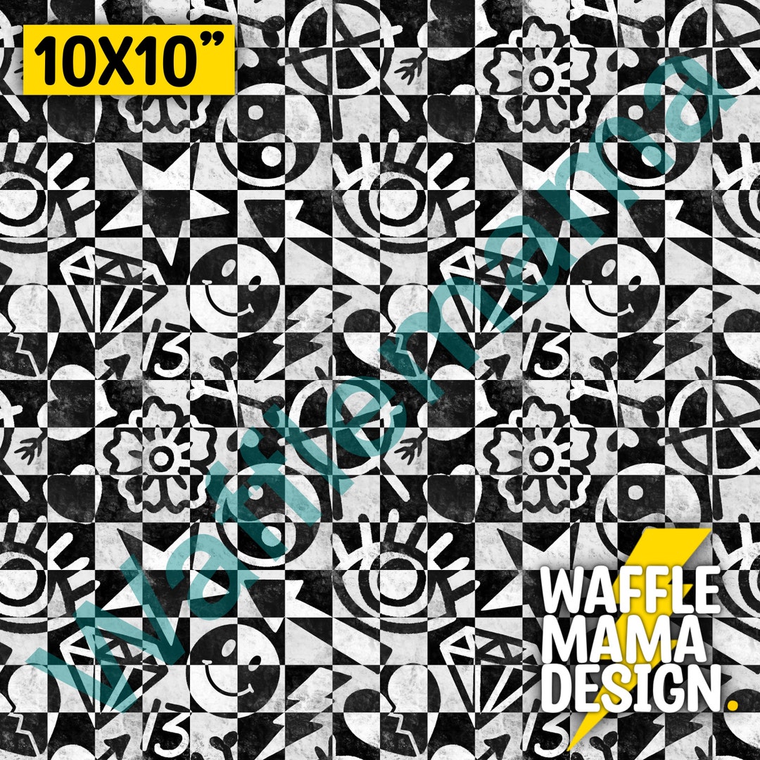 Non Exclusive - Alt Stickers Checkerboard -seamless Pattern, Digital ...