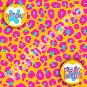 5 stampe leopardate luminose - motivo senza cuciture non esclusivo 5 varianti colore, motivi ripetuti di file digitali, punky, JPEG RGB 10 pollici x 10 pollici