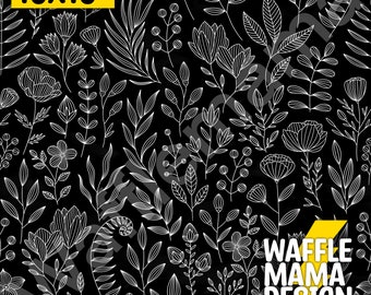 Non exclusive - Monochrome flower study -seamless pattern, digital file repeat pattern, 10 in x 10 inch RGB, florals, drawing, fabric ideas