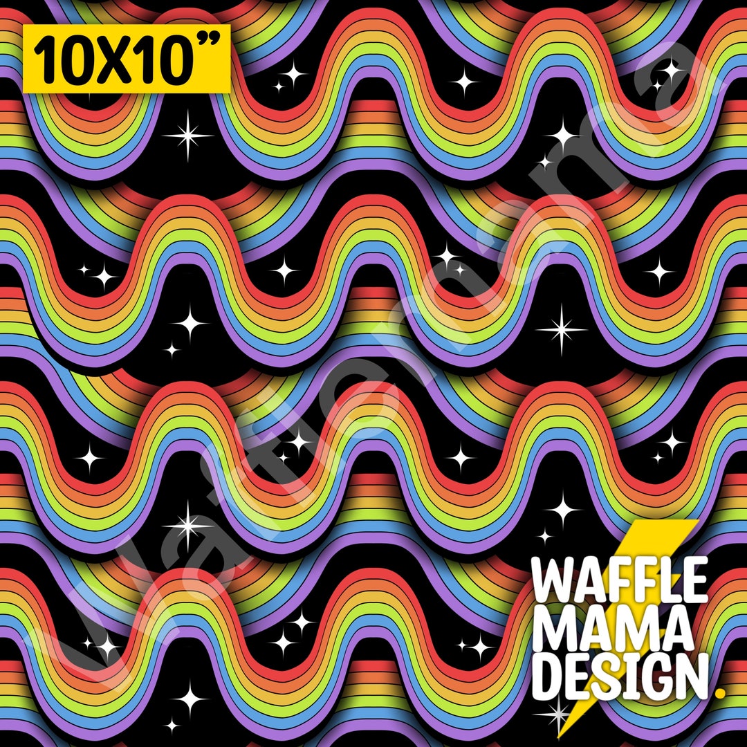Retro Rainbow Patterns Non Exclusive - RAINBOW SPACE -seamless Pattern, Digital File for ...