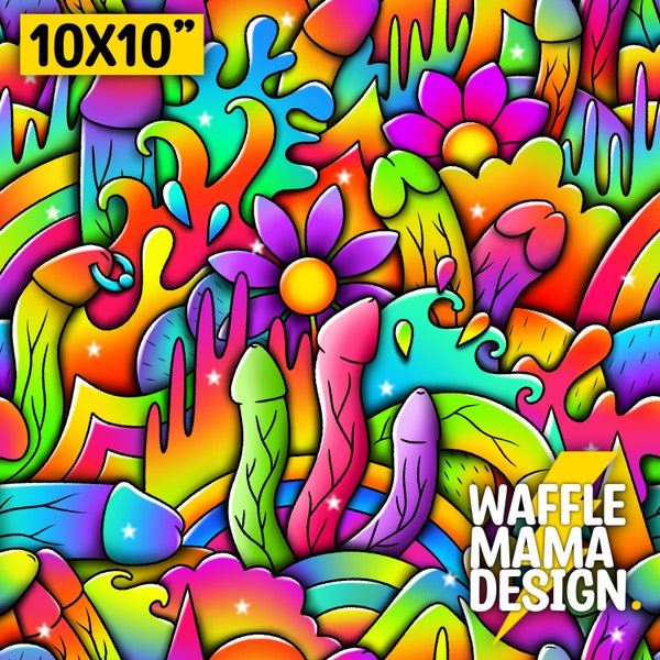 Non exclusive - (Adult) Penis Art Doodle -seamless pattern, digital file for repeat pattern, 10 in x 10 inch RGB file, graphic, alternative