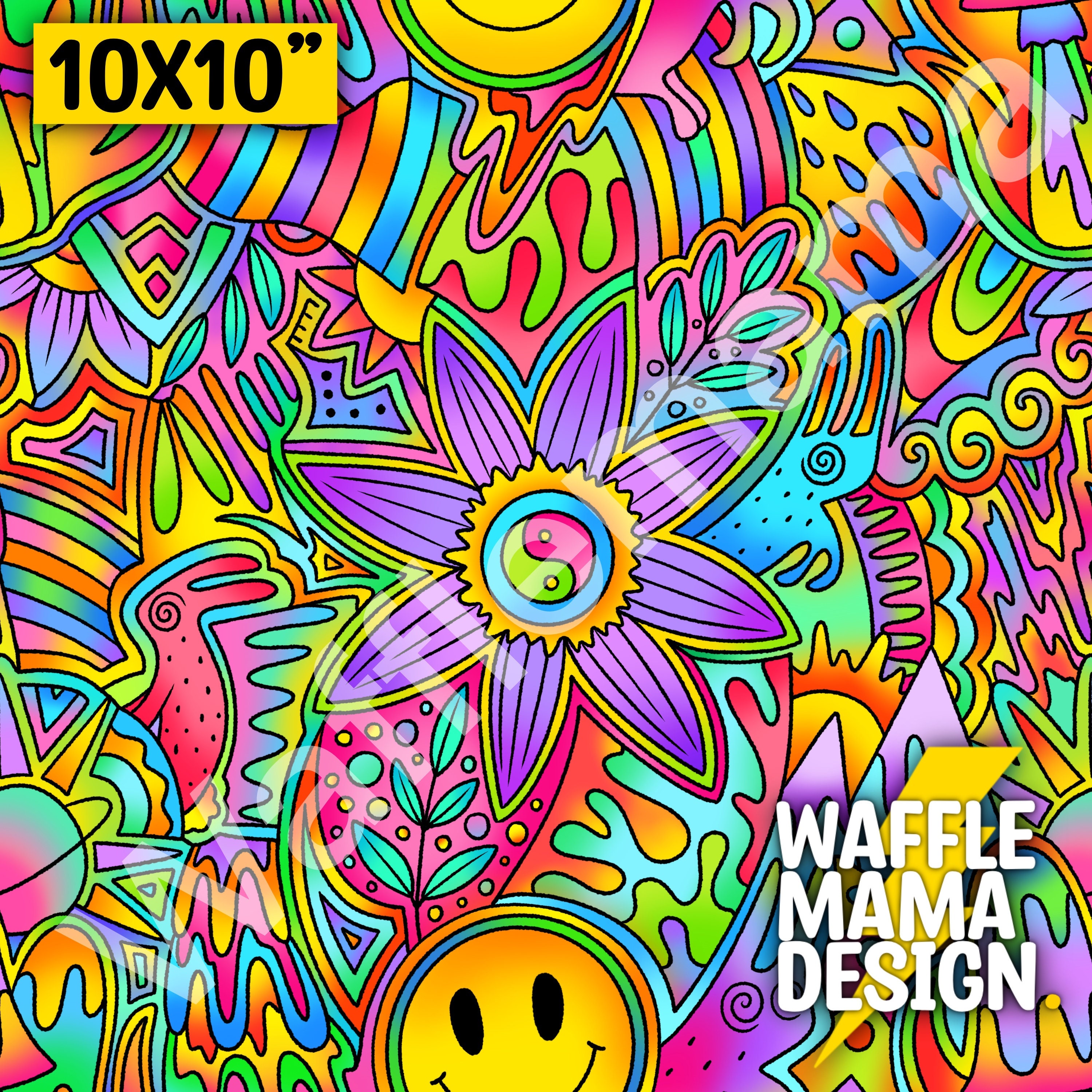 Trippy Repeating Patterns Non Exclusive - Trippy Rabbits -seamless Pattern, Digital File for ...