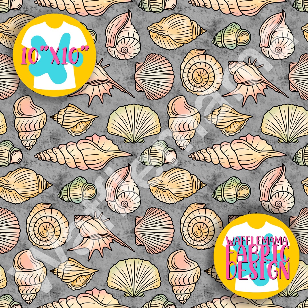 Non Exclusive Set of 5 Coloured Shells, Seamless Pattern - 5 Colourways ...