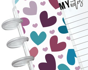 Big hearts bookmark for discbound planners and notebooks, laminated page finder, interchangeable planner accessories  | Notebookily™ B412