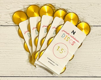 Gold Binding Discs for Discbound Notebooks Gold Aluminum, Set of 8 Aluminum Discs 38 mm 1.5 inches, Notebookily G15