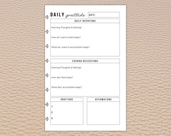 Daily Gratitude Junior Discbound Paper Inserts US Half-Letter 8-Disc Punched | Notebookily® P22