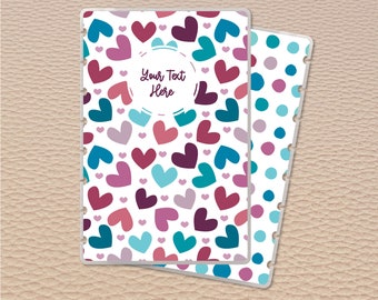 Notebookily® Bold Hearts Reversible Discbound Junior 8-Disc Notebook and Planner Covers | C412