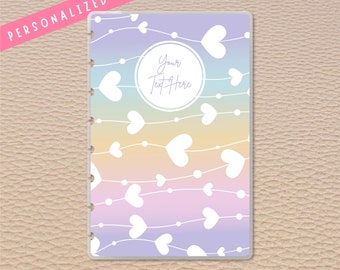 Notebookily® Pastel Hearts Discbound Junior 8-Disc Reversible Notebook Covers | C442