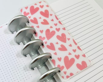 Pink Hearts Page Finder Bookmark for Discbound Notebooks and Planners | Notebookily® C443