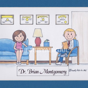 COUNSELOR Personalized Cartoon Person Picture People Pic Gift - Custom Matted Print 8x10 or 9x12, Keychain or Magnet