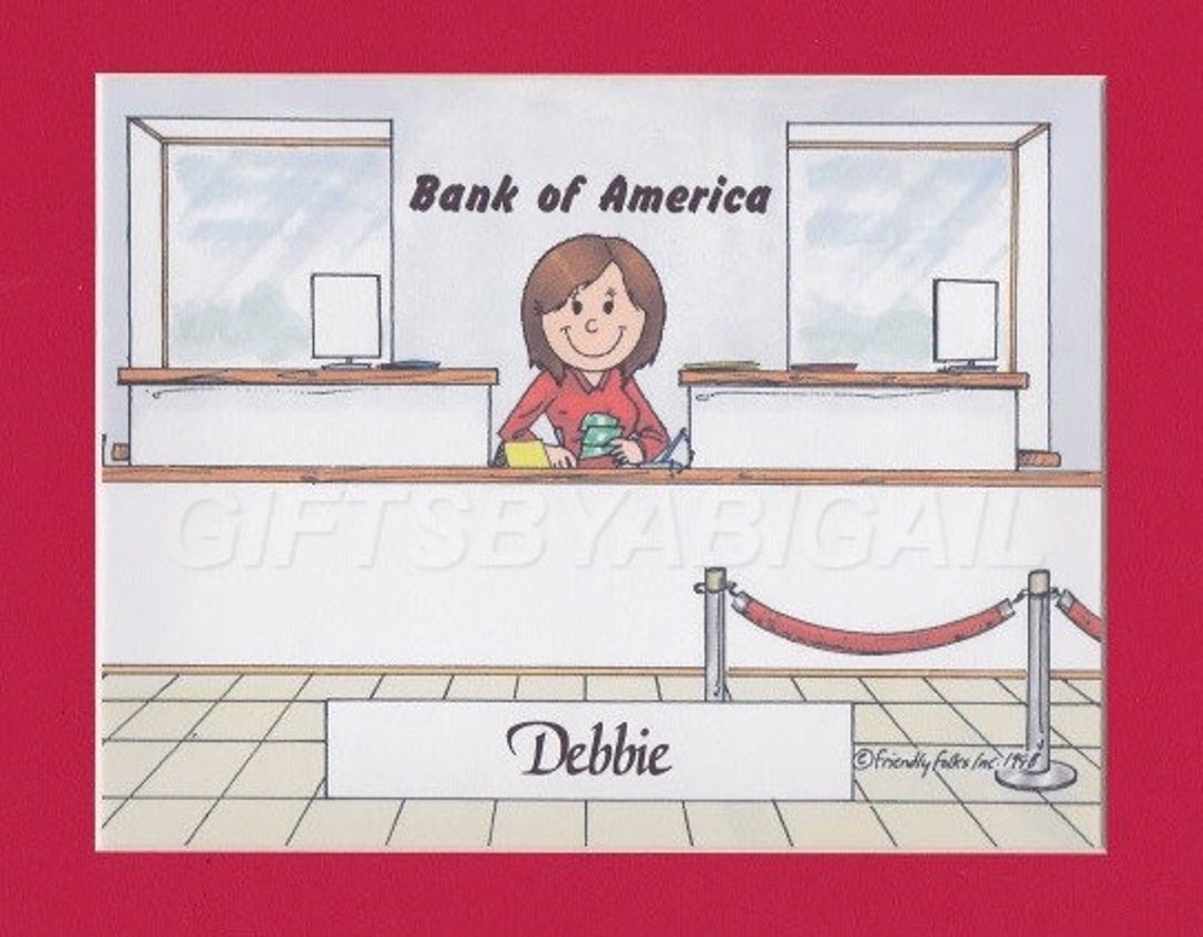 BANK TELLER Personalized Cartoon Picture Person Pic Gift - Etsy BANK TELLER Personalized Cartoon Picture Person Pic Gift - Etsy