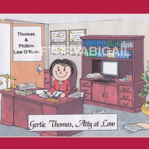 ATTORNEY Personalized Cartoon Person People Pic Gift - Custom Matted Print 8x10 or 9x12, Keychain or Magnet