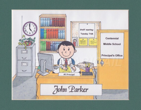 School Principal Personalized Cartoon Pic Person Picture Etsy
