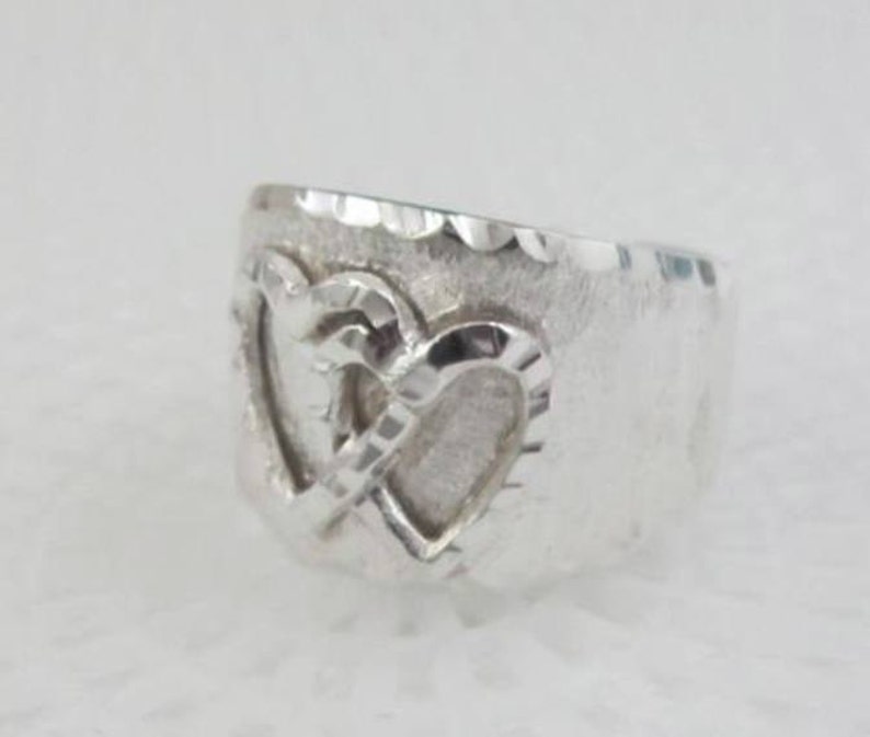 Sterling Entwined Hearts Ring