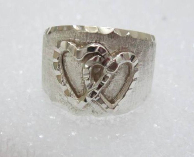Sterling Entwined Hearts Ring