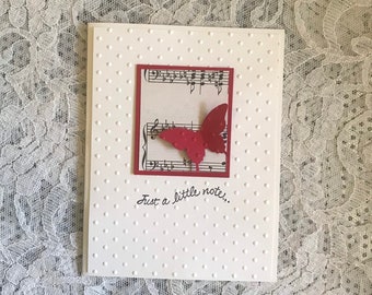 Handmade Just A Note Card Just a Little Note in Vintage Style with Circus Typography