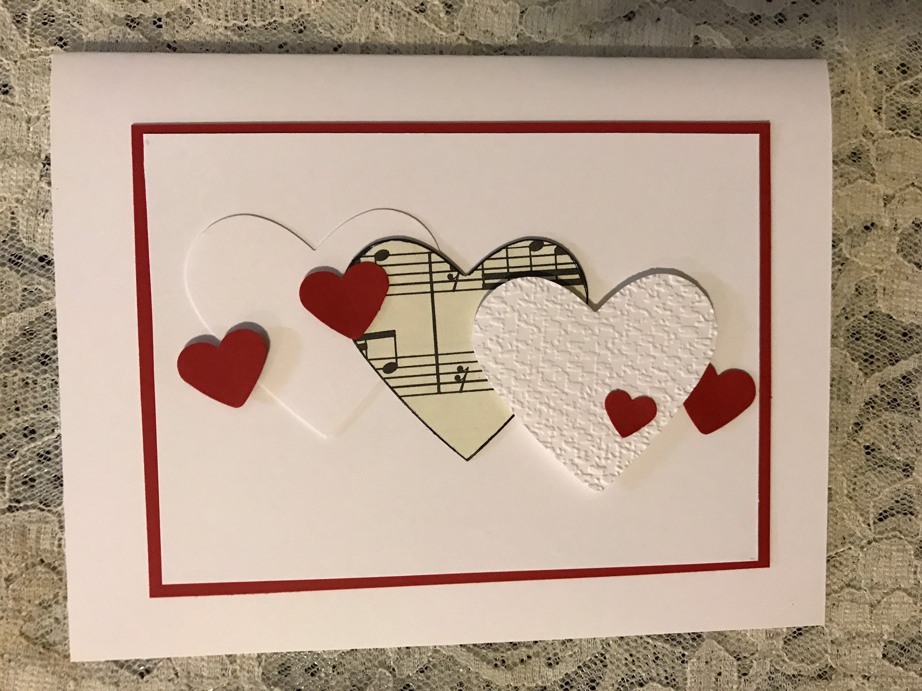 Handmade Greeting Card Hearts Valentine Love Card