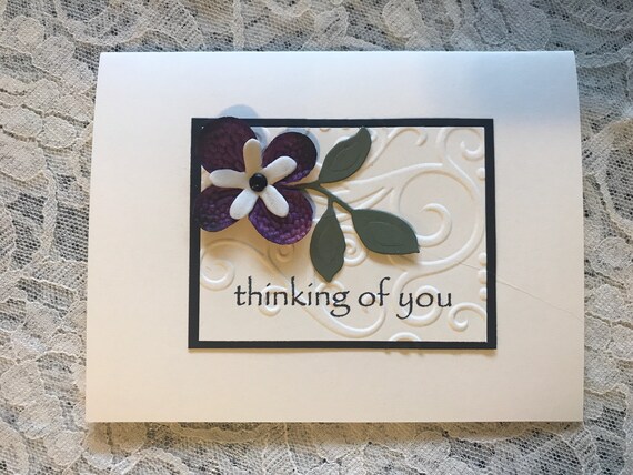 Handmade greeting card thinking of you friendship card | Etsy
