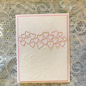 Handmade Greeting Cards Love Card, Pink and White, Die Cut Hearts ...