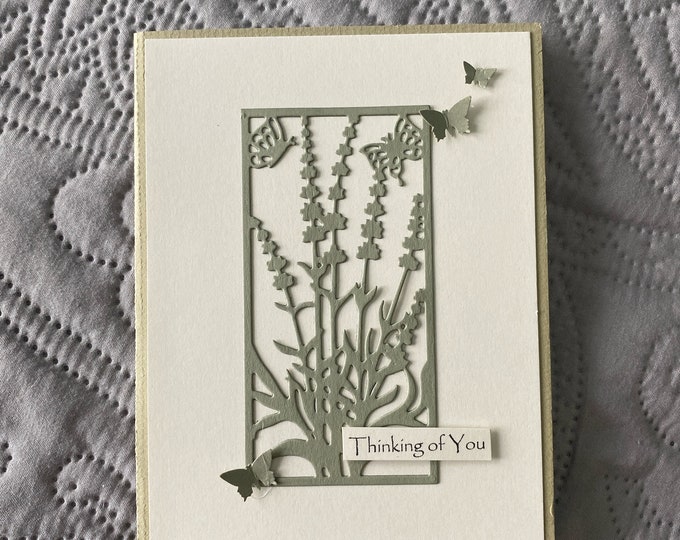 Greeting Card Handmade, Sympathy or Thinking of You Card With Flowers ...