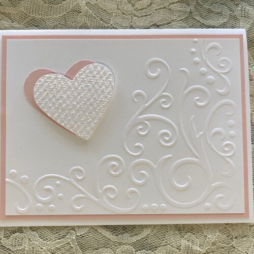 Handmade Greeting Cards Love Card Pink and White Die Cut - Etsy
