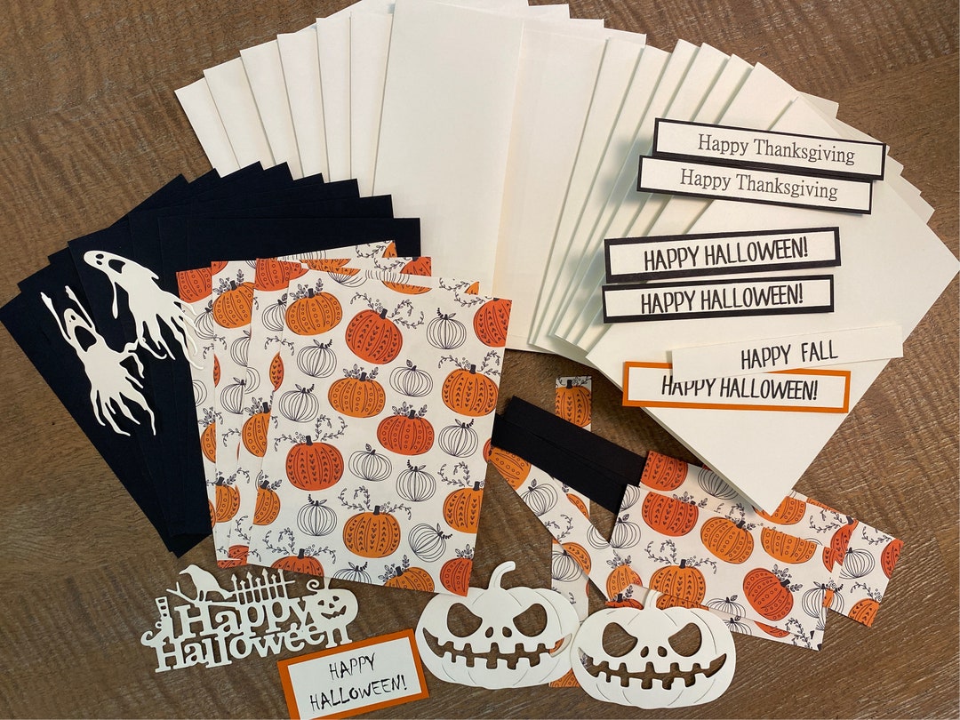 Halloween Card Kit to Make 8 Halloween, Fall or Thanksgiving Cards. DIY