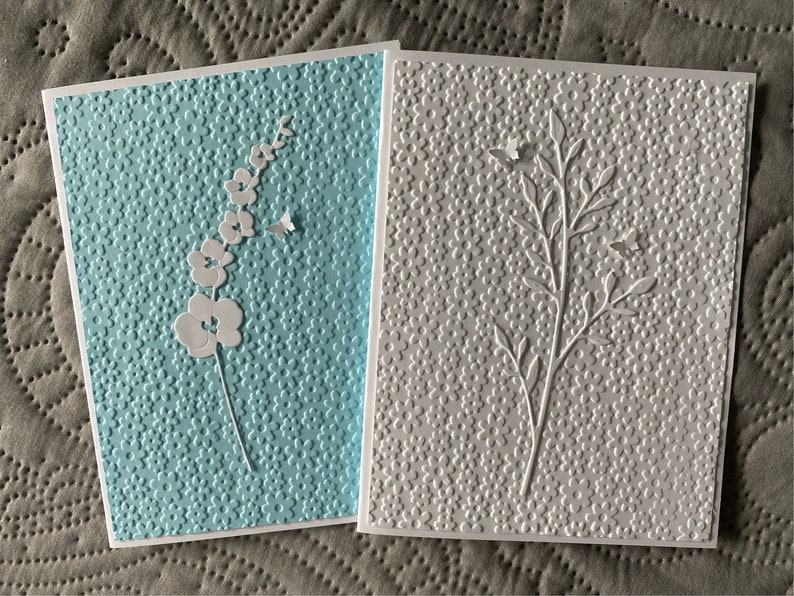 Handmade Greeting Cards: Set of 6 Assorted Minimalist Embossed Nature ...