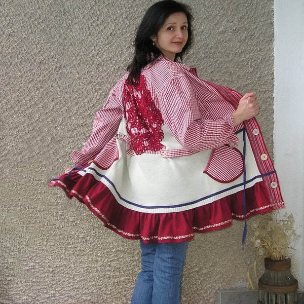 RESERVED for Donna: Babydoll Coat, Eco-friendly handmade Clothing by EcoClo, size M-L