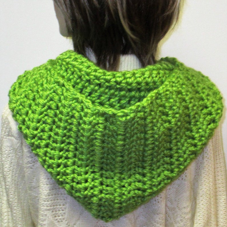 Crisp Apple Green Hat Scarf With Hood Womans Neckwarmer Etsy