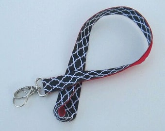 Black and White Chainlink Lanyard Keychains for Women, Cool Lanyards for Keys, Id Badge Holder Necklace Lanyards, Cute Lanyards for Badges