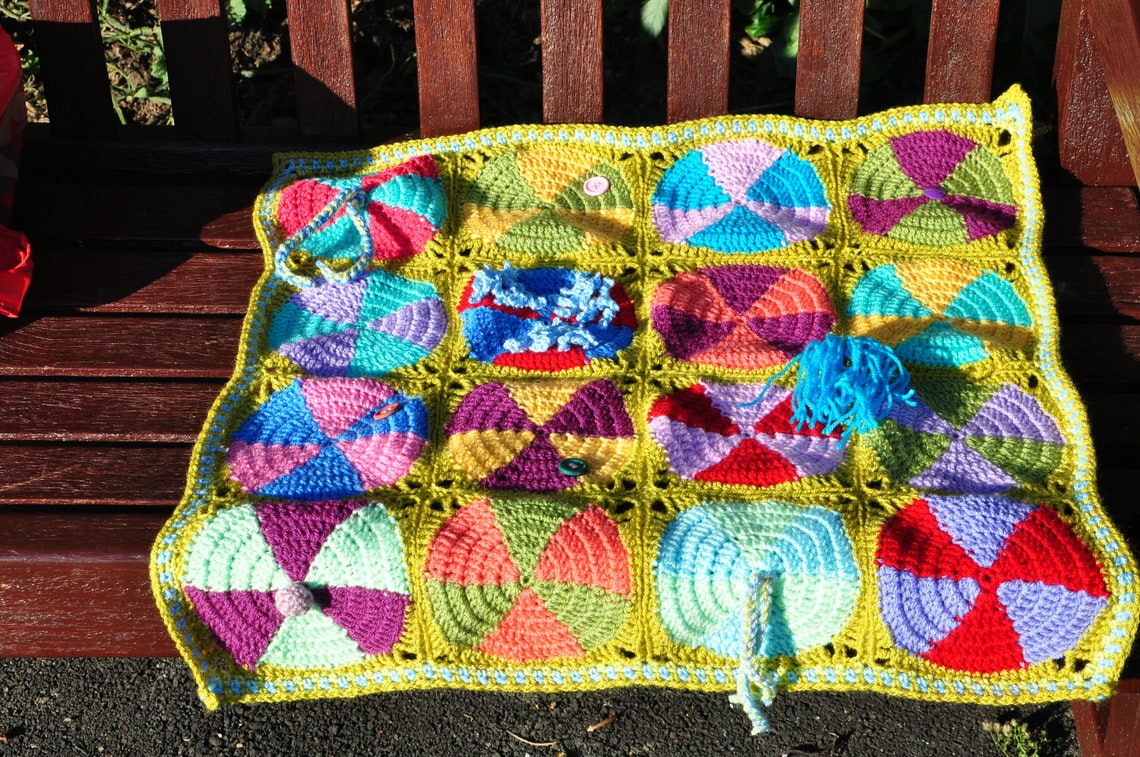 Crochet Circle Motif Fidget Blanket Pattern Etsy