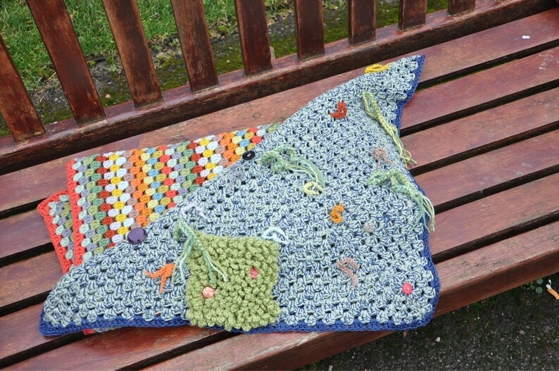 Granny Square Fiddle Crochet Blanket Etsy