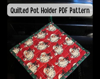 How to Sew a Pot Holder PDF Pattern | PDF Sewing a Pot Holder Guide | Two Sizes of Pot Holders Sewing Guide | Easy Beginner Sewing Patterns