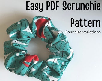 How to Sew a Scrunchie PDF Pattern | PDF Sewing a Scrunchie Guide | Multiple Sized Scrunchie Sewing Guide | Easy Beginner Sewing Patterns