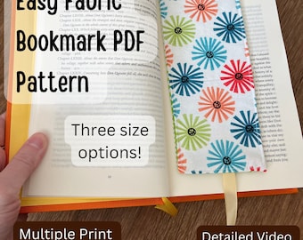 Wie man ein Stoff Lesezeichen PDF Pattern näht | PDF Lesezeichen Anleitung nähen| Mehrere Größen Lesezeichen Nähanleitung | Einfache Anfänger Schnittmuster