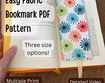 How to Sew a Fabric Bookmark PDF Pattern | PDF Sewing a Bookmark Guide| Multiple Sized Bookmark Sewing Guide | Easy Beginner Sewing Patterns