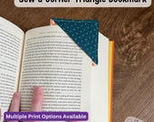 How to Sew a Corner Fabric Bookmark PDF Pattern | PDF Sewing a Corner Bookmark | Corner Book Mark DIY Pattern| Easy Beginner Sewing Patterns