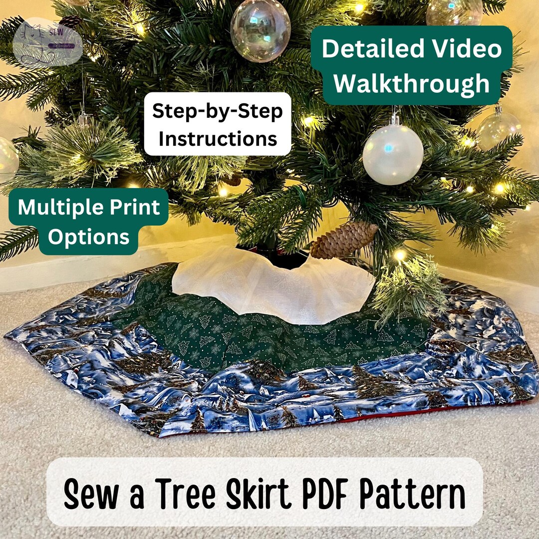How to Sew a Small Tree Skirt PDF Pattern | PDF Sewing a Tree Skirt ...