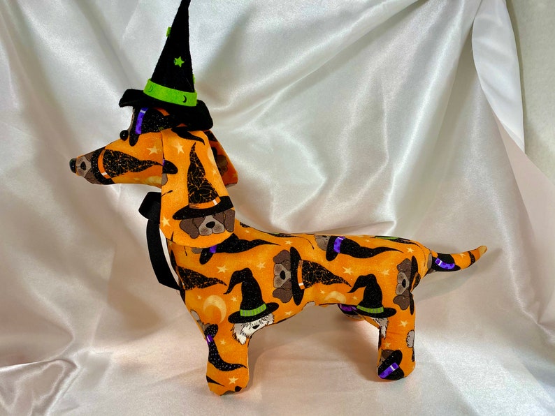 Orange Halloween Dachshund Witches Hats and Dogs Dachshund Etsy
