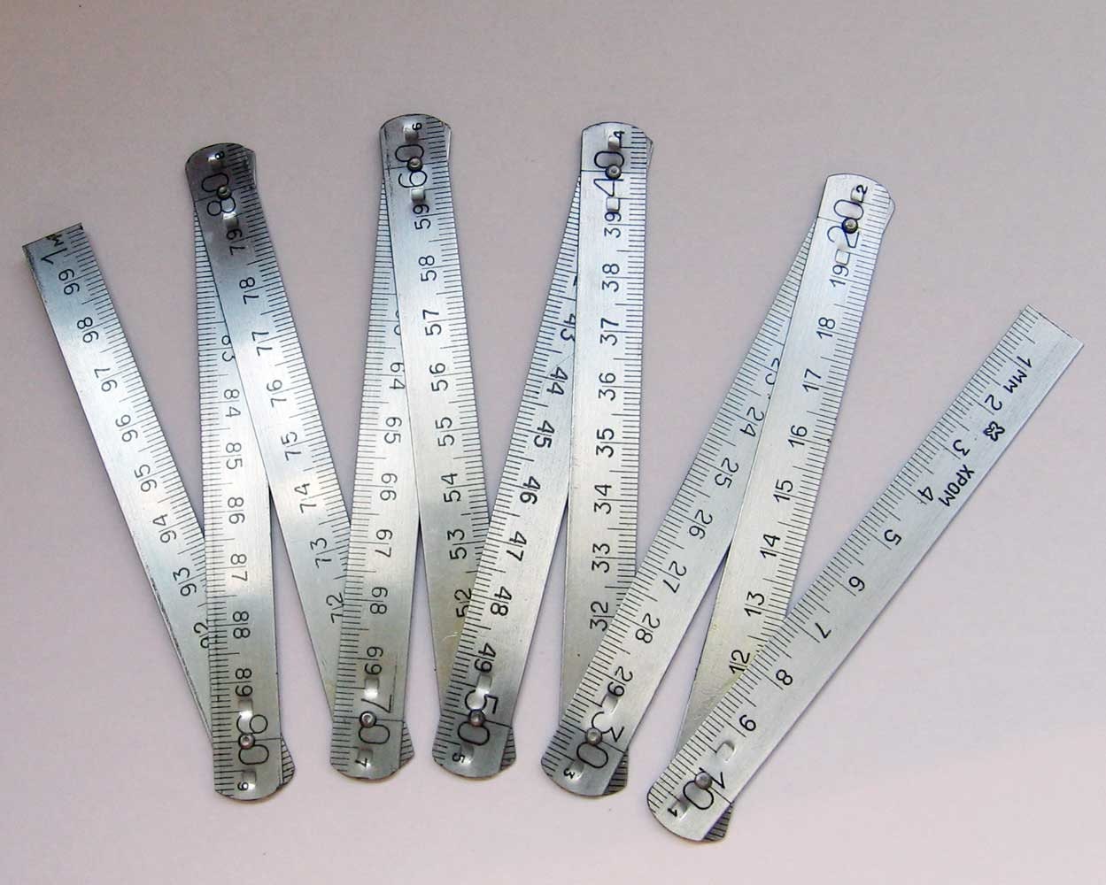 Vintage Metre Folding Ruler Chrome Folding Ruler Metre Ruler Etsy