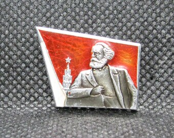 Karl Marx Enamel Pin Badge Workers Of The World Marxist Socialist Communist 